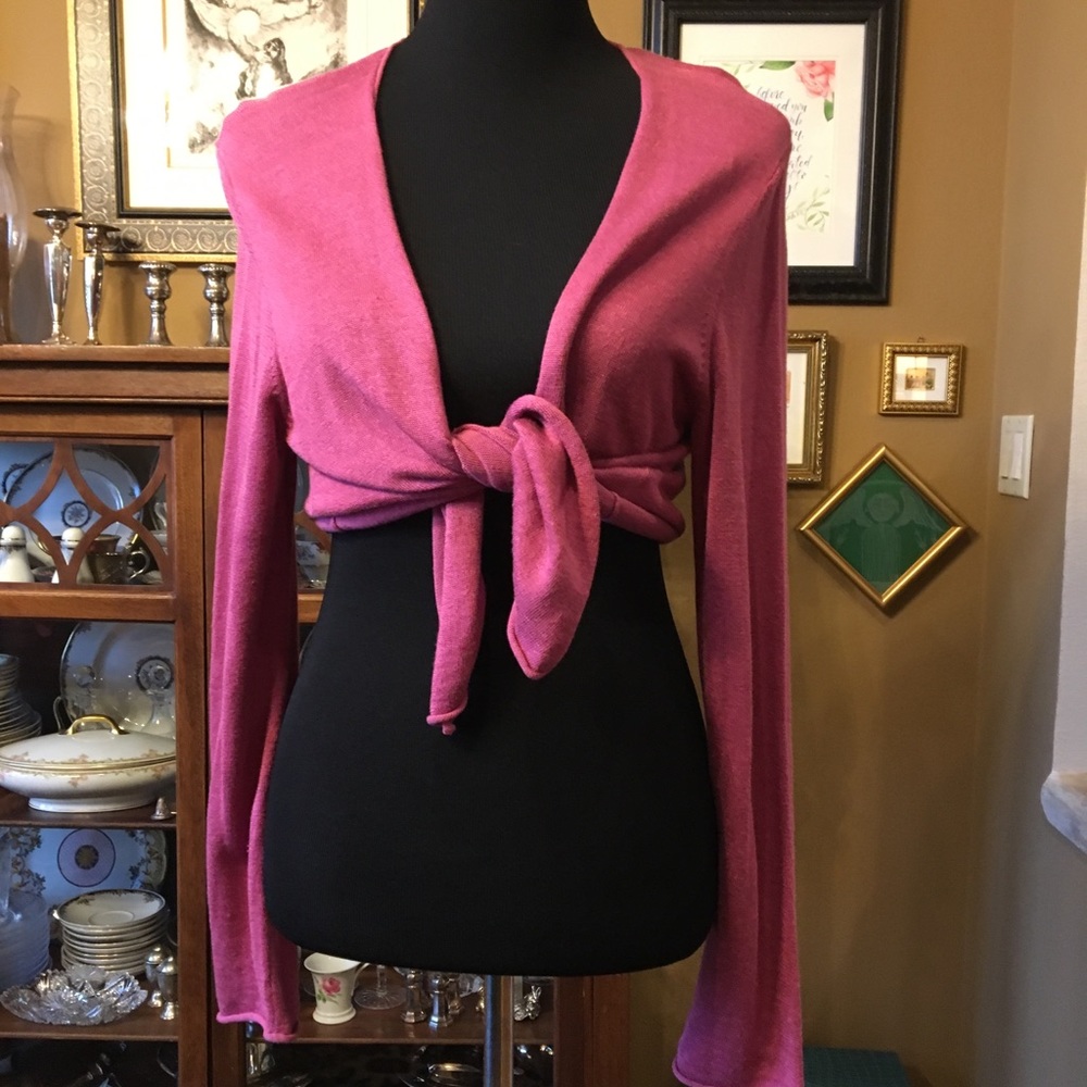 JJill pink sweater shrug. Year round weight!